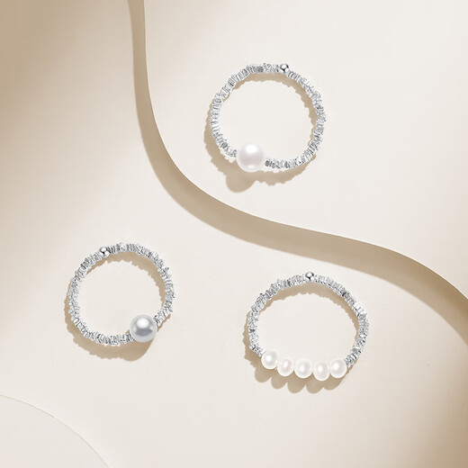 Chao Acer Freshwater Pearl S925 Silver Ring Broken Silver Women's Silver Jewelry Bracelet for Girlfriend's Birthday Gift Multiple Pearl Styles