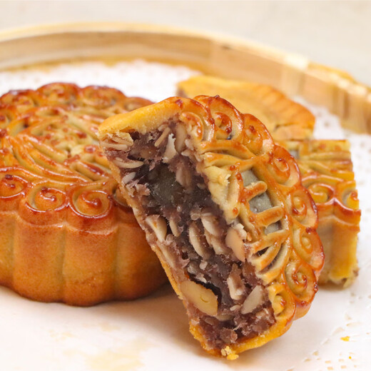 Hongyi Yunnan specialty Hongyi Yunnan ham, puff pastry, five kernels, egg yolk, lotus paste 100g/piece loose cake, multi-flavor mooncake, Yunnan ham 100g