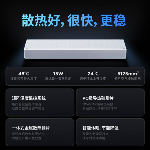 联想（Lenovo）拯救者移动固态硬盘 白 (PSSD)2TB Type-C USB 3.2 Nvme传输1050MB/s高速SSD双接口