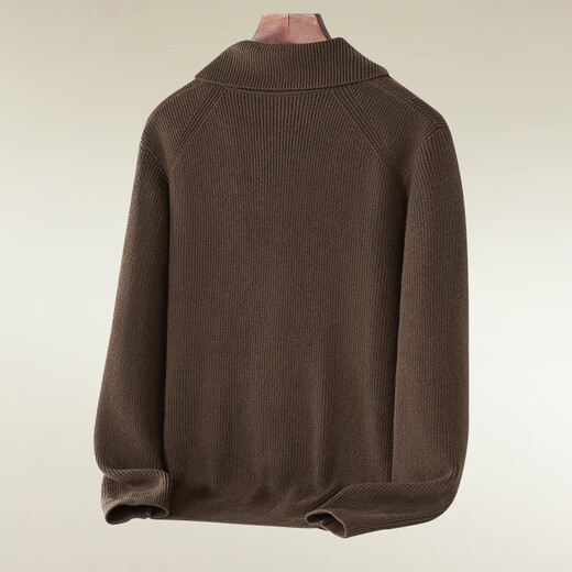 Poule de haricots rouges hommes [avec laine modale] Automne revers confort Cardigan Pull Men Maillard Y4 Deep Coffee 2xl 185 / 100A