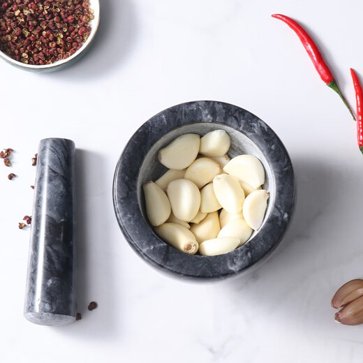 Baijie marble garlic pounder stone mortar garlic mortar garlic mashed artifact manual garlic press garlic masher jar garlic masher handmade large marble