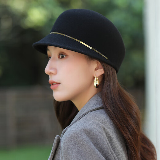 Tilburg star's same style beret women's newsboy hat autumn and winter octagonal hat women's fashionable equestrian hat all-match Japanese peaked cap best-selected birthday gift gift box off-white M (56-58cm)
