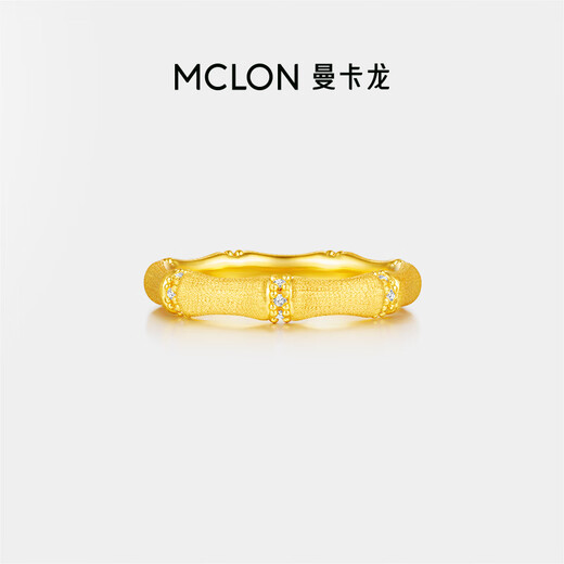Mankaron Bamboo Gold Ring (High) Pure Gold 5D Hard Gold Inlaid Fashion Birthday Gift #11 1.66g