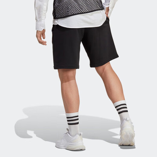 阿迪达斯 （adidas）短裤男裤夏季新款运动裤宽松舒适透气针织休闲五分裤IP3932 IC9756黑色  S