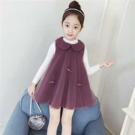 Disney (Disney) Girls 2023 Spring and Autumn Suits and Dresses New Korean Style Children's Fashion Two-piece Suit Dress Girls Princess Dress Orange 100