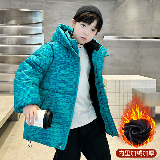 迪士尼男童棉衣外套冬装新款儿童装冬季加厚羽绒棉服中大童炸街保暖棉袄 826款字母背包棉衣-绿色 120