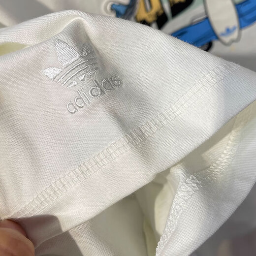 
Adidas Clover Short Sleeve T-shirt Women's Summer Sportswear Printed Round Neck Half Sleeve Shirt Loose Casual Top IW6296 White S