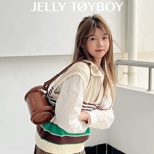 JellyToyboy包包女包JTB谷谷包春夏新款秋季腋下圆筒小众设计单肩斜挎包 焦糖棕