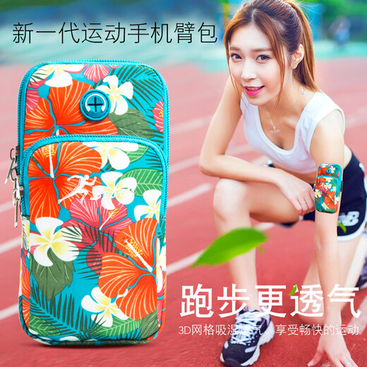 Shanta arm mobile phone bag running bag sports fitness men and women marathon night morning running mobile phone bag arm sleeve arm bag red-crowned crane green (suitable for 6.7 inches or less