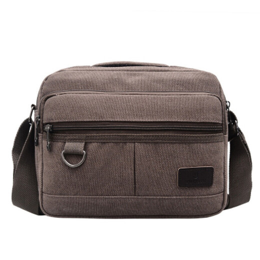 Xushansi shoulder tool bag thickened shoulder crossbody canvas bag hardware electrician tool bag canvas large heavy-duty wear-resistant horizontal style brown small size 1511