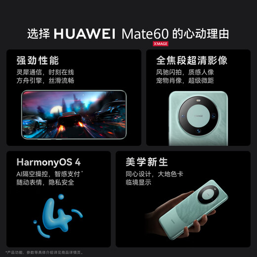 HUAWEI Mate 60 国家补贴500元 12GB+512GB 白沙银 超可靠玄武架构 华为鸿蒙智能手机