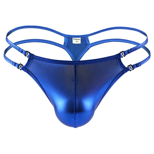 Please fashion sexy men's thong imitation leather shiny ice silk personality GAY bar nightclub men's S color