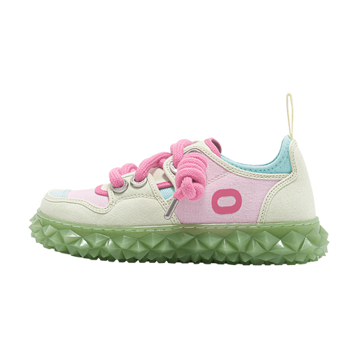 OETZI casual shoes couples new ugly cute canvas shoes with all-match color-blocking thick-soled jelly big head ugly trendy shoes light green/peach red/light blue T24341539 37