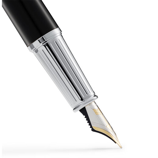 派克（PARKER）高端钢笔 商务办公送礼生日礼物定制套装 18k金笔尖 精英泰坦黑白墨水笔+木制礼盒