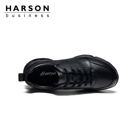 Hazen first layer cowhide men's shoes genuine leather business casual leather shoes men's commuter sports leather shoes high-end light luxury casual shoes autumn black 44