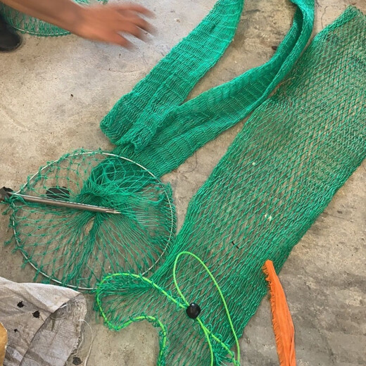 Baichao 1.5m steel circle ground fish protection net fish protection net dense eye quick-drying folding net bag fish bag fish bag fishing gear actual length 1.4 meters