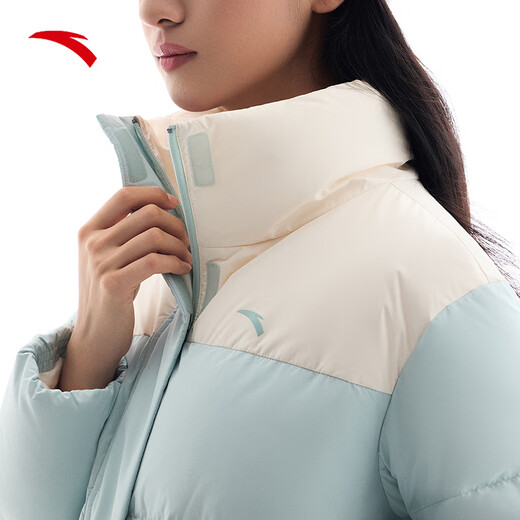 安踏速暖羽绒服丨女短款三防奶糕面包服女士冬季保暖加厚外套立领棉服