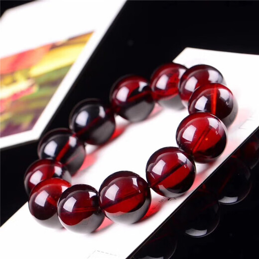 Nilan Fat Donglai same style beeswax blood amber bracelet amber hand beads rosary beads for men and women red amber old wax original ore blood amber hand beads 12MM 16 pieces