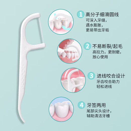 OVDL牙线棒100支*5包 超细圆线清洁齿缝牙签线高拉力剔牙线超值家庭装