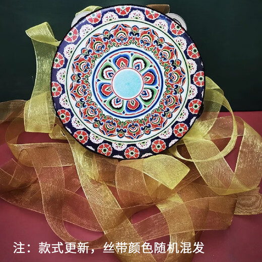 东之天地 奥尔夫乐器铃鼓手拍鼓儿童舞蹈打击乐器广场舞拍手仿羊皮手鼓 花团锦簇【6英寸4根绑带】