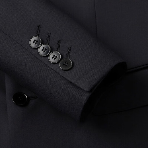 Qipai men's wool suit suit 2025 autumn new business wedding dress including cashmere suit and trousers two-piece set black suit top XXS B46 170/92B