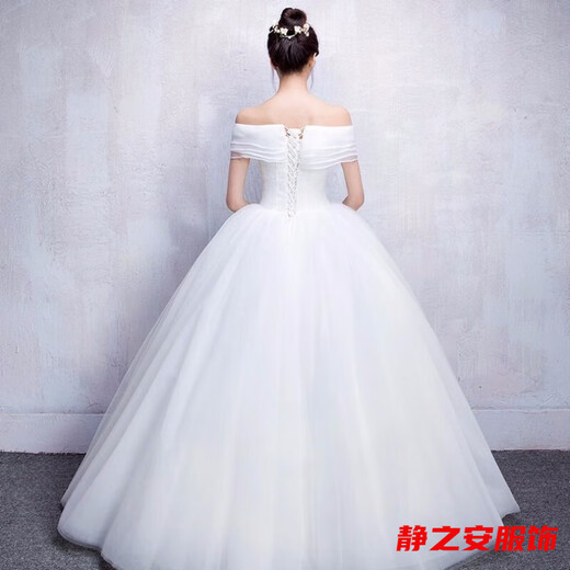 
Mafixuan wedding dress new style bride wedding one-shoulder lace wedding dress slimming style white 01 M 165