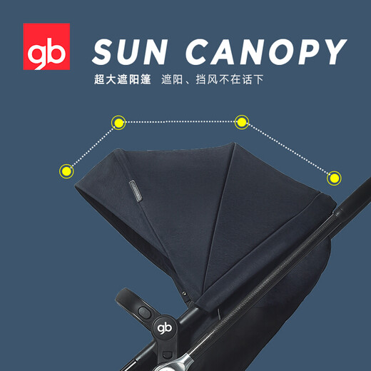 
[90% new] GB Good Kids Stroller Swan Tiansi Edition Carbon Fiber High Landscape Lightweight Shock-absorbing Can Sitting or Lying Flat Two-way Pushing Four-wheel Universal Rotation Navy GB826-B-T108BB