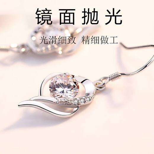 Ancient silver needle earrings for women 2025 new one-week earrings birthday gift for women light luxury niche high-end practical one-week earrings gift box + S999 pure silver necklace set