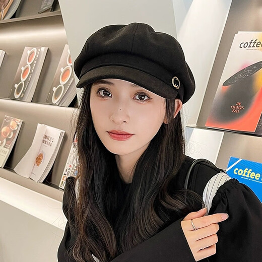 MMOPTOP贝雷帽女四季款韩版潮英伦复古百搭显脸小八角帽报童画家鸭舌帽子
