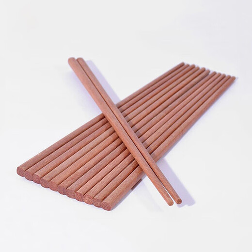 Palillos de sándalo rojo, palillos de madera maciza de caoba, sin pintar, sin encerar, antideslizantes, rojo Coral, 10 pares