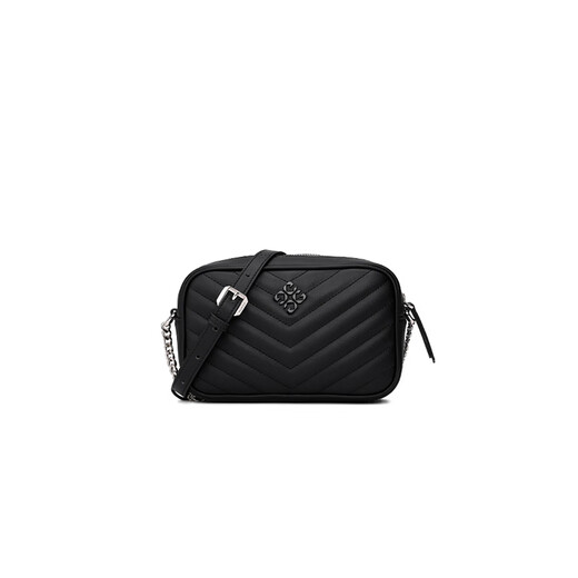 红谷包包女包新款牛皮单肩斜挎包时尚小香风相机包新年礼物 漆黑