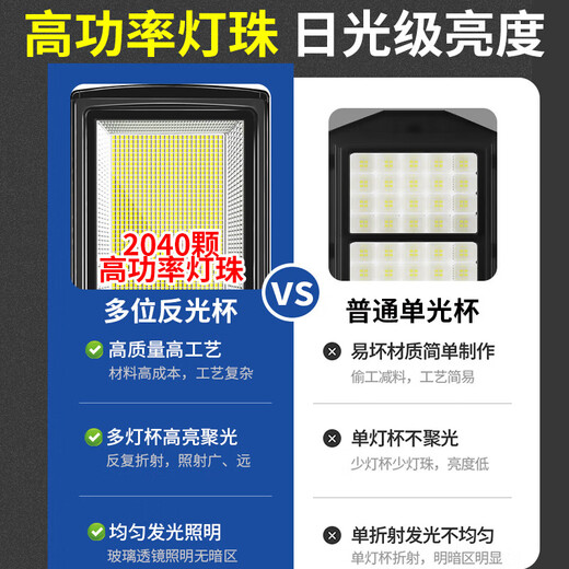 Yu Shuo solar garden light outdoor human body radar induction ultra-bright LED high-power waterproof lighting integrated light 3500W imported lamp beads + induction remote control about 1100 square meters