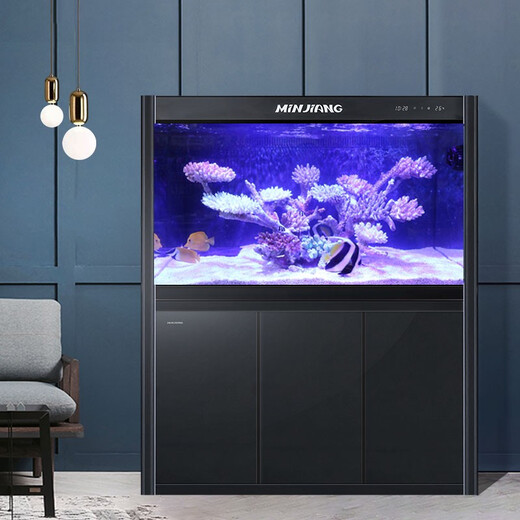 Fujian River (Minjiang) Fischtank Aquarium Bildschirm Wohnzimmer ökologische Landschaftsbau wasserfreies Goldfisch-Tank Zierdrache Fischtankschildkröten-Wassergras-Tank Noble Schwarz (Fischbeschaffungsgeschenke + Landschaftsgestaltung Giftpaket + verbesserter Filter) Länge 60* Breite 30* Höhe 135 (Fischtank + Schrank) Schrank)