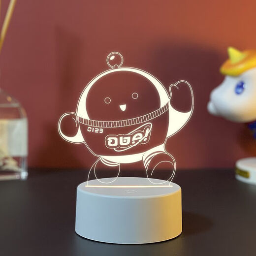 Qingye Egg Party 3D Night Light Baker Dongdong Sheep Apple Периферийная кукла окружающая среда детское подарка на день рождения 3899-5 Zizai Bear Black Bottom 16 Colors Перезаряжаемая модель