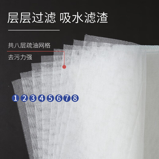 Meliya kitchen rags, household dishwashing towels, degreased cotton soft gauze mesh dishcloths that absorb water and lose lint easily, 8-layer mesh 4-piece pack, antibacterial type