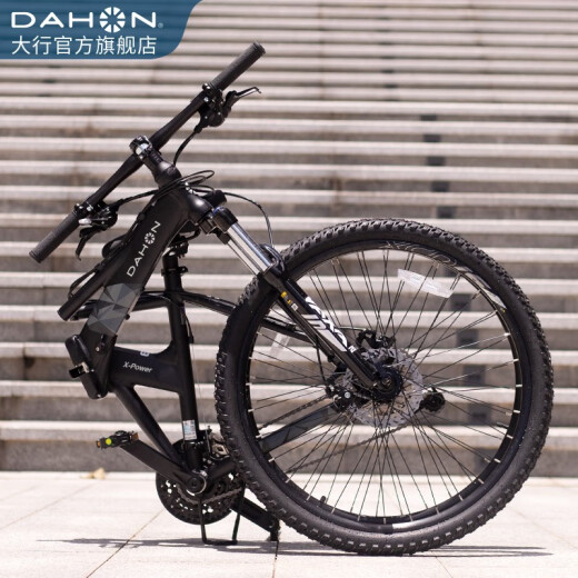 大行（DAHON）折叠山地车26英寸27速铝合金避震碟刹成人运动自行车XAA673M 消光黑