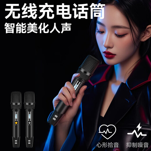 HiVi dual 8-inch stage-level outdoor karaoke dedicated square dance audio portable trolley smart audio performance speaker subwoofer dual microphone musical instrument speaker MP28