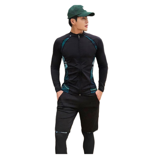 Citoor wetsuit complete set of men's and women's parent-child swimwear sun protection couple split snorkeling suit surfing suit jellyfish suit quick-drying adult-men's 3-piece set 2XL