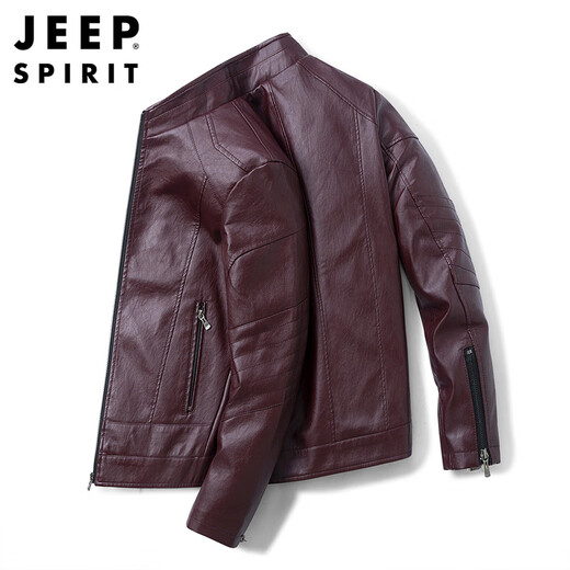 Jeep Spirit Jeep Leather Jacket Мужская куртка осень -стенд -воротник бизнес -локомотив мужская одежда Black xl