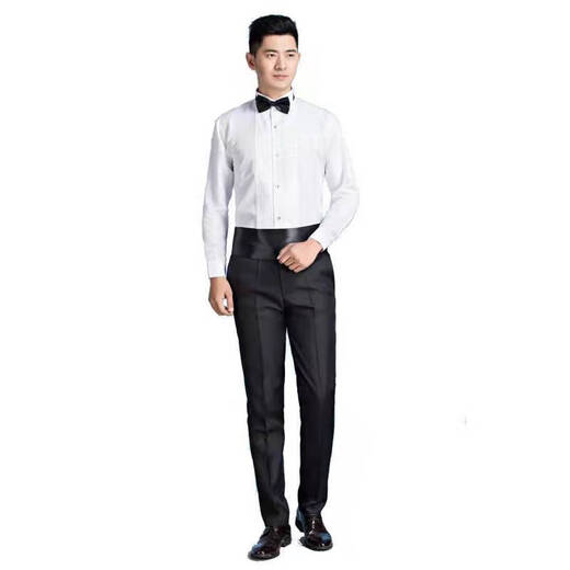 
Abefan men's white bow tie shirt performance dress shirt chorus costume performance costume groomsmen's suit swallow collar shirt white single piece bow tie 46 height 190 weight 200 Jin [Jin equals 0.5 kg]