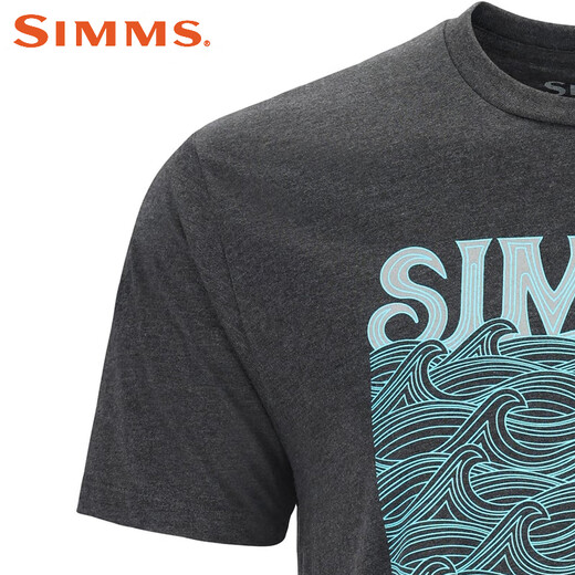 SIMMS new American SIMMS spring and summer short-sleeved T-shirt men's breathable and comfortable versatile Luye fishing suit T-shirt top imported 13782 short-sleeved/carbon black S