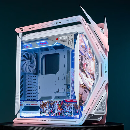 ASUS ROG GR701 God of Creation Châssis blanc Série Fubuki EVA personnalisé Impression UV changement de couleur thème tour complète châssis personnalisé Cuir suédé personnalisé ARGB ensemble complet de panneaux lumineux Symphony Gundam châssis blanc + angle de combat + panneau de lumière UV Personnalisation de la solution existante