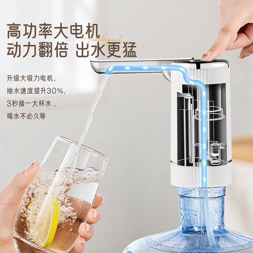 Jiaxiaoyou 2025 Nouveau distributeur d'eau de printemps Nongfu 5L Pompe à eau spéciale Barrel Pompe à eau pliante Pompe à eau 12023 Modèle de pliage [sortie d'eau rapide + grande batterie + son