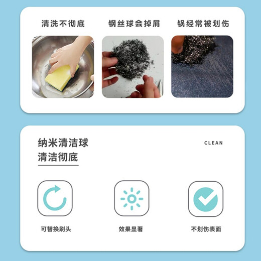 Nano material Japan IMAKARA nano fiber cleaning ball household kitchen coated non-stick cooker rice cooker brush pot dishwashing replacement steel wire ball does not drop the wire and does not damage the pot Nano cleaning ball 5 balls + 1 brush