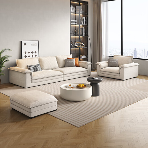 Dipu Creme -Stil -Technologie -Stoffsofa Wohnzimmer Einfaches kleine Wohnung extra groß sitzen tiefe direkte Katzen Crack Segelboot 671 Sofa 2,2 m Lm Katze Riss + UTTP Wabe Sex Baumwolle