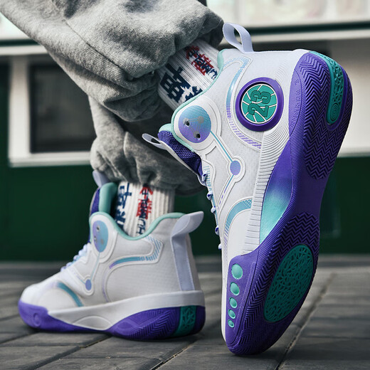 Zapatillas de baloncesto Phantom 3 Summer Mesh transpirable y anti -Slip Boy Sports Sports Adolescentes Prácticas Kobe Skekers 866 White and Purple - Moda de aire de malla Modelo 39 Presta atención para enviar calcetines de baloncesto pulseras