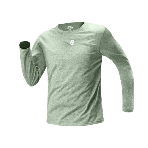 Allen Burton running long-sleeved men's autumn sports T-shirt quick-drying round-neck bottoming shirt outdoor training fitness cycling top green elastic breathable moisture absorption L