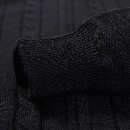 NOSSKISS light luxury brand men's pure wool cardigan for men in autumn and winter stand-up collar striped jacquard zipper knitted sweater jacket for men dark blue (twisted pattern) XL 180