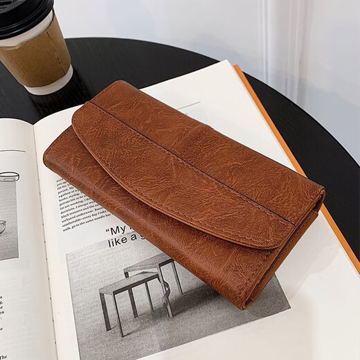 Yupinjia Retro Frauen Brieftasche Langes Modell, große Kapazität, Multi-Karten-Position, einfache und modische Kupplungskartenbeutel-Brieftaschen-Nischendesign, Frauenbrieftasche Long Model [Brown]