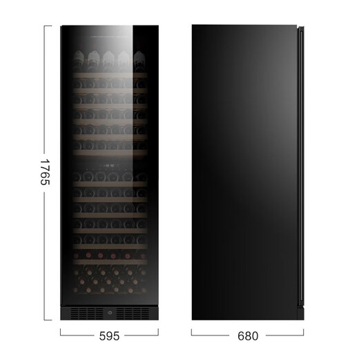 PULADI large capacity red wine cabinet constant temperature wine cabinet embedded air-cooled compressor home wine office refrigerator black full glass door dual temperature combination 832L 300 bottles